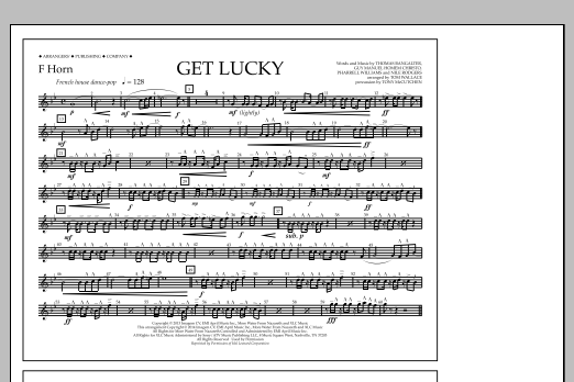 Download Tom Wallace Get Lucky - F Horn Sheet Music