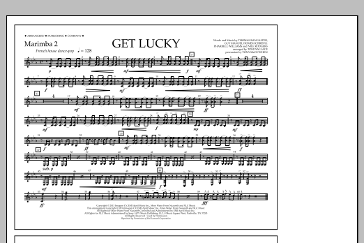 Download Tom Wallace Get Lucky - Marimba 2 Sheet Music