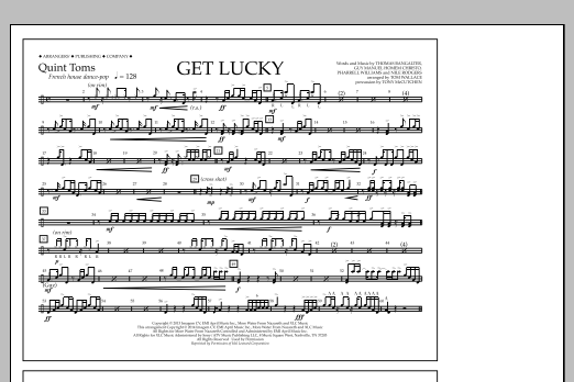 Download Tom Wallace Get Lucky - Quint-Toms Sheet Music