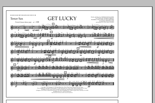 Download Tom Wallace Get Lucky - Tenor Sax Sheet Music