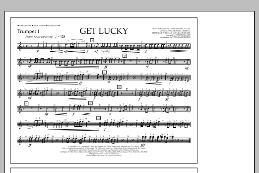 Download Tom Wallace Get Lucky - Trumpet 1 Sheet Music