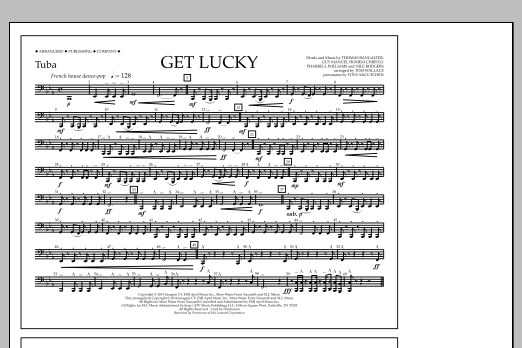 Download Tom Wallace Get Lucky - Tuba Sheet Music
