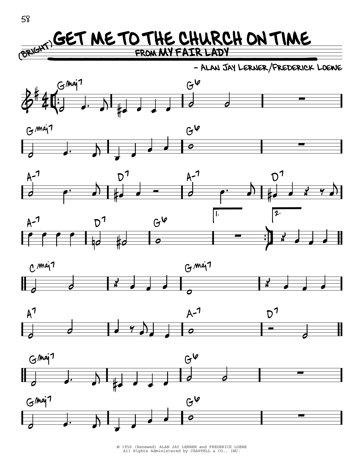 Download Alan Jay Lerner Get Me To The Church On Time Sheet Music
