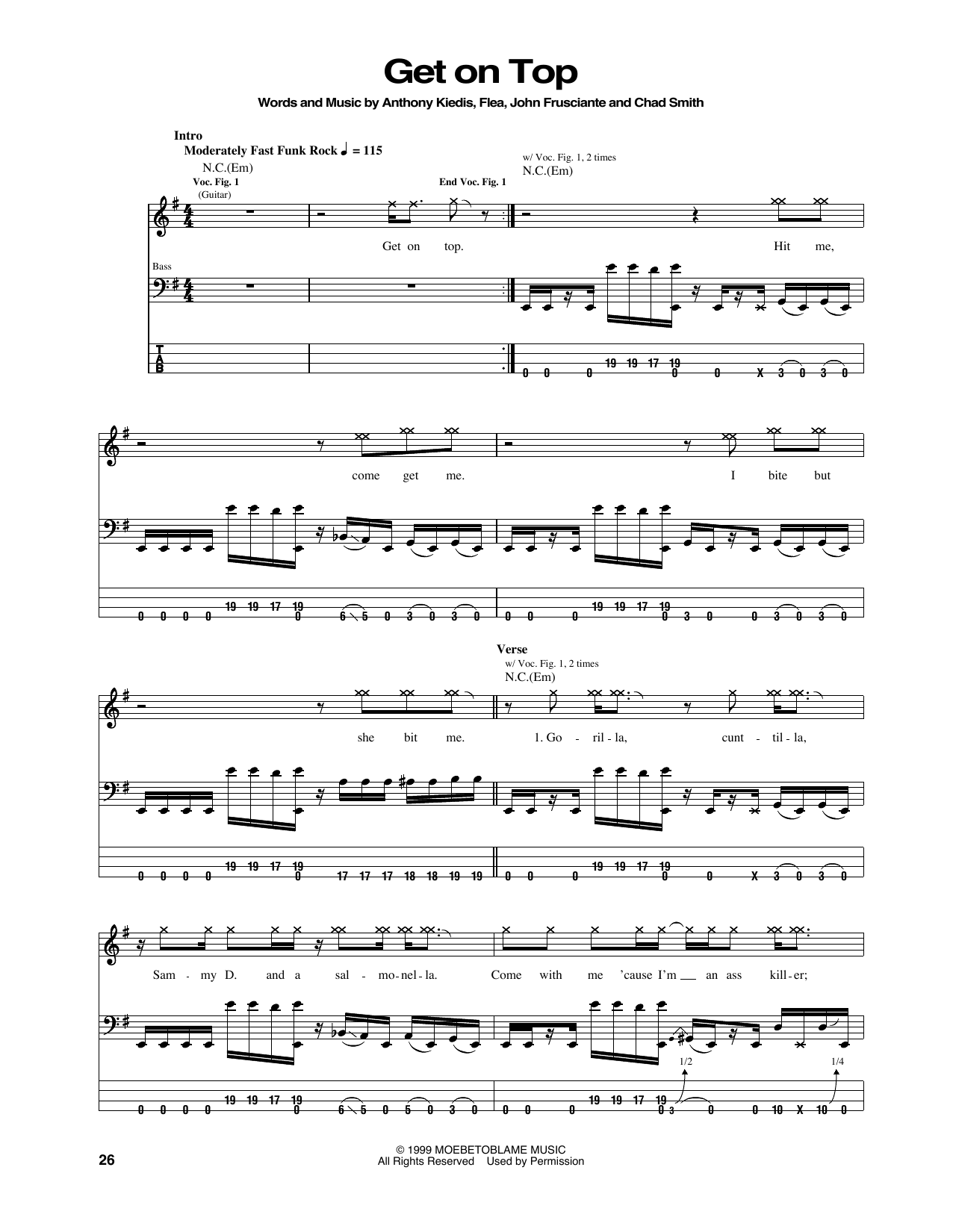 Download Red Hot Chili Peppers Get On Top Sheet Music