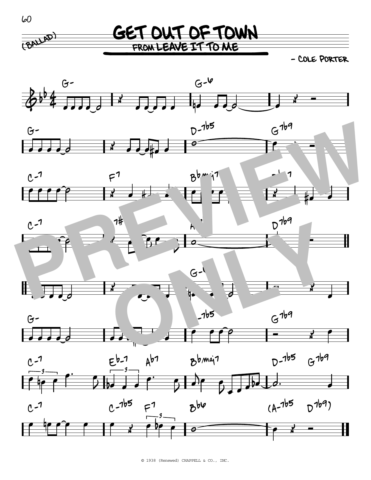 Download Cole Porter Get Out Of Town Sheet Music