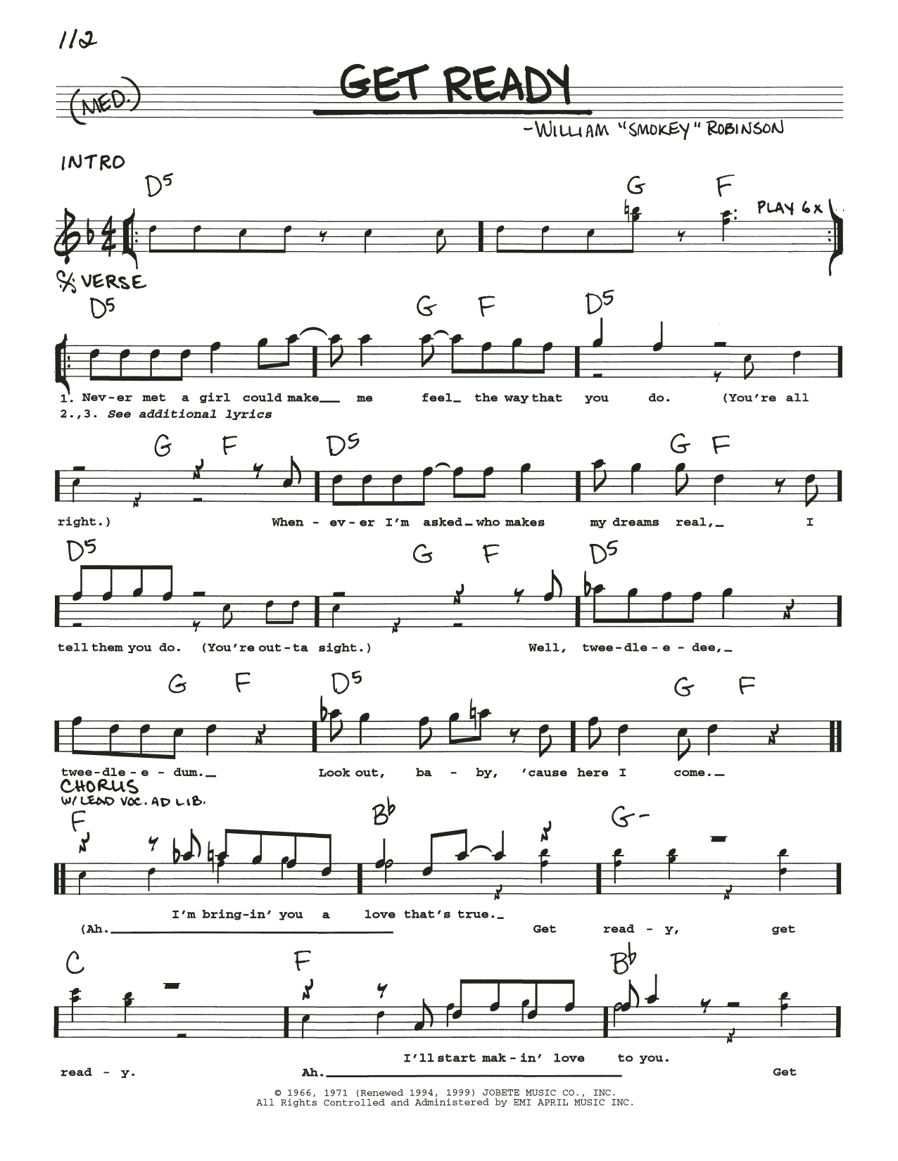 Download Rare Earth Get Ready Sheet Music