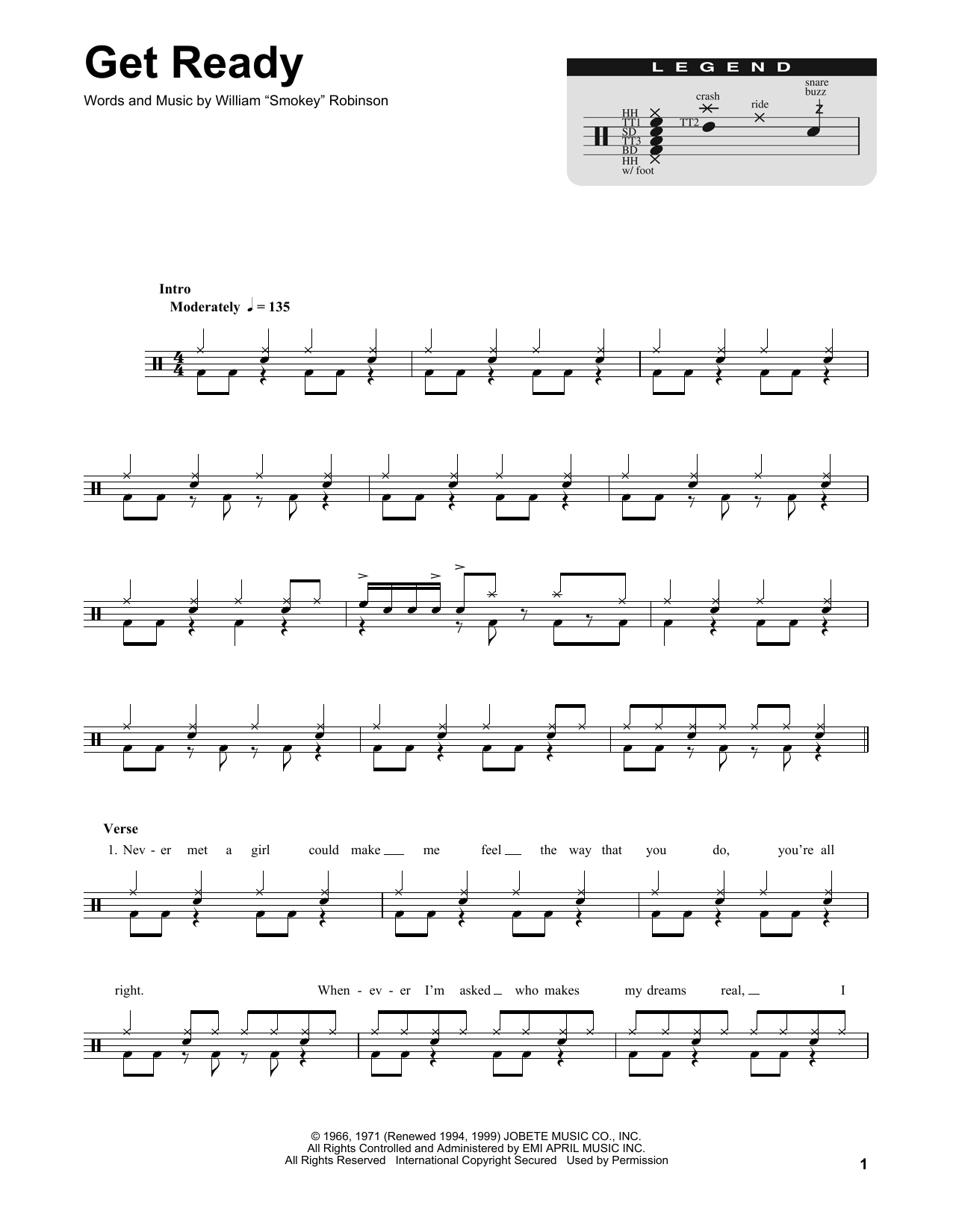 Download Rare Earth Get Ready Sheet Music