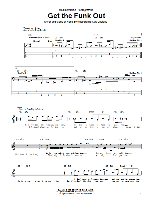 Download Extreme Get The Funk Out Sheet Music