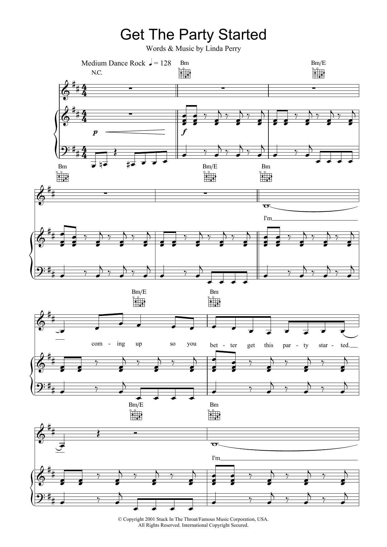 Download Pink Get The Party Started Sheet Music