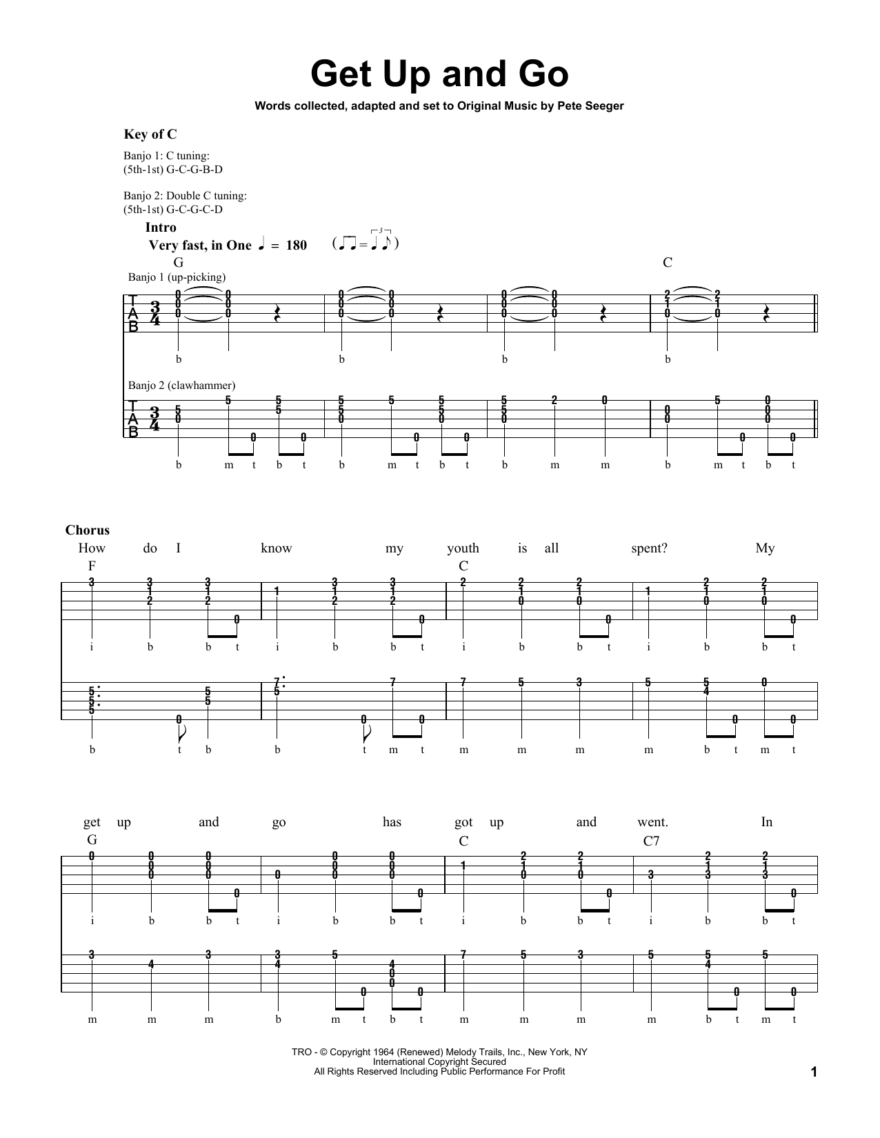 Download Pete Seeger Get Up And Go Sheet Music