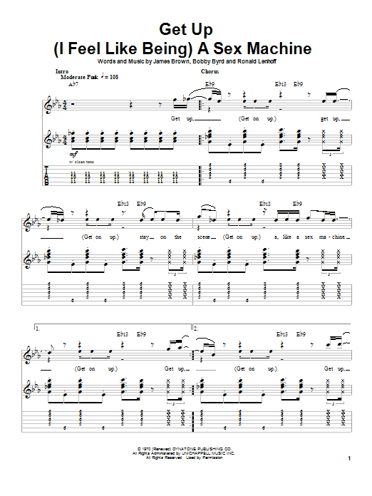 Download James Brown Get Up (I Feel Like Being) A Sex Machin Sheet Music