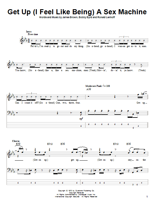 Download James Brown Get Up (I Feel Like Being) A Sex Machin Sheet Music
