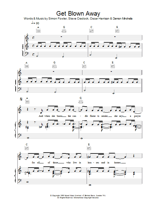 Ocean Colour Scene Get Blown Away sheet music notes printable PDF score