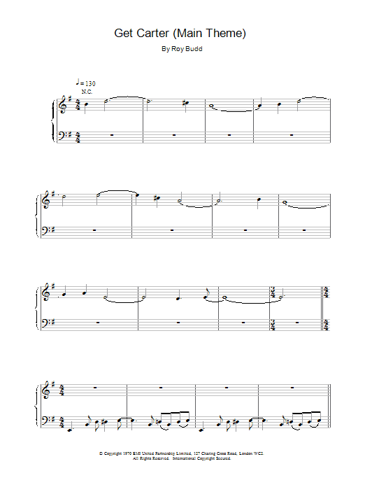 Roy Budd Get Carter (Main Theme) sheet music notes printable PDF score