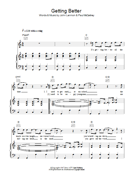 Download The Beatles Getting Better Sheet Music