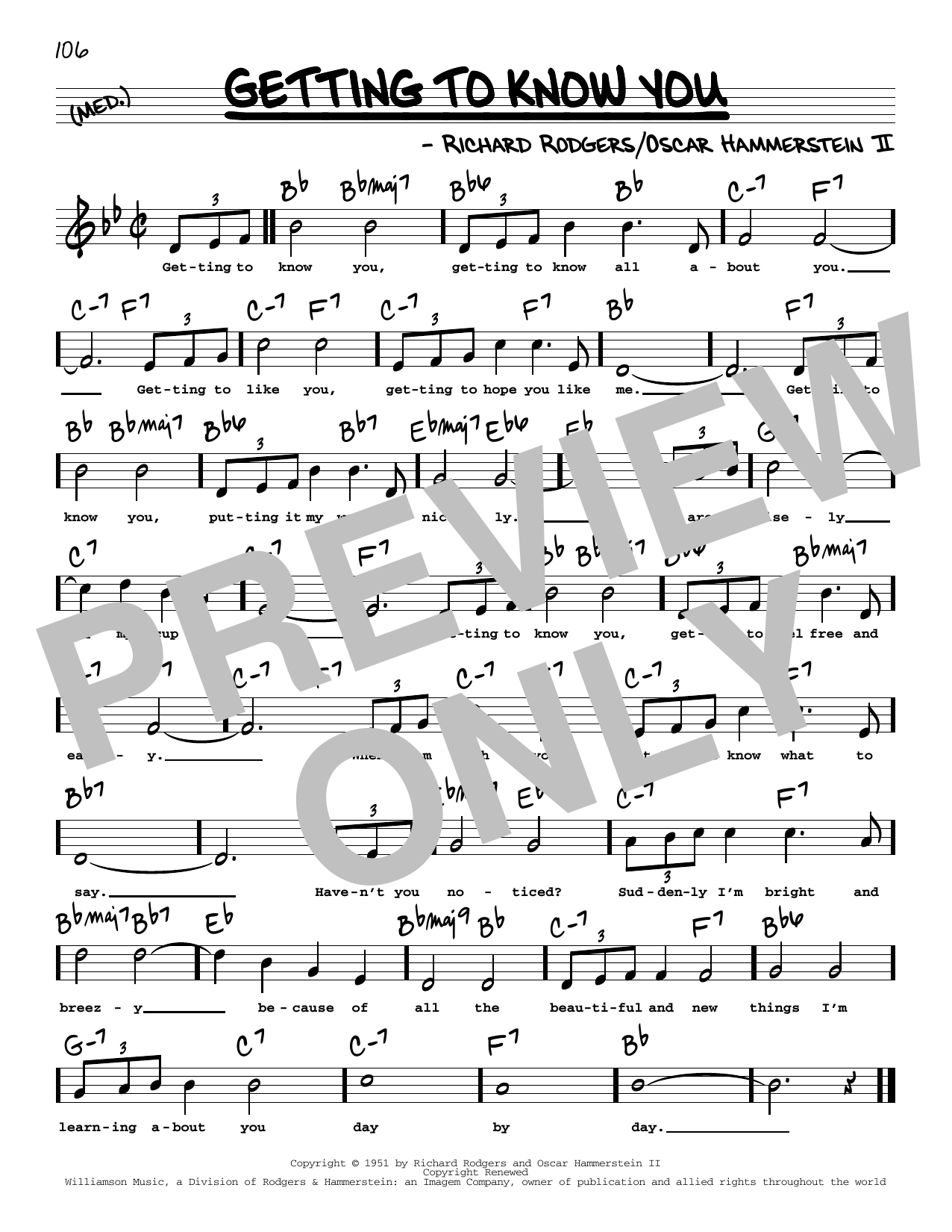 Download Rogers & Hammerstein Getting To Know You (High Voice) Sheet Music