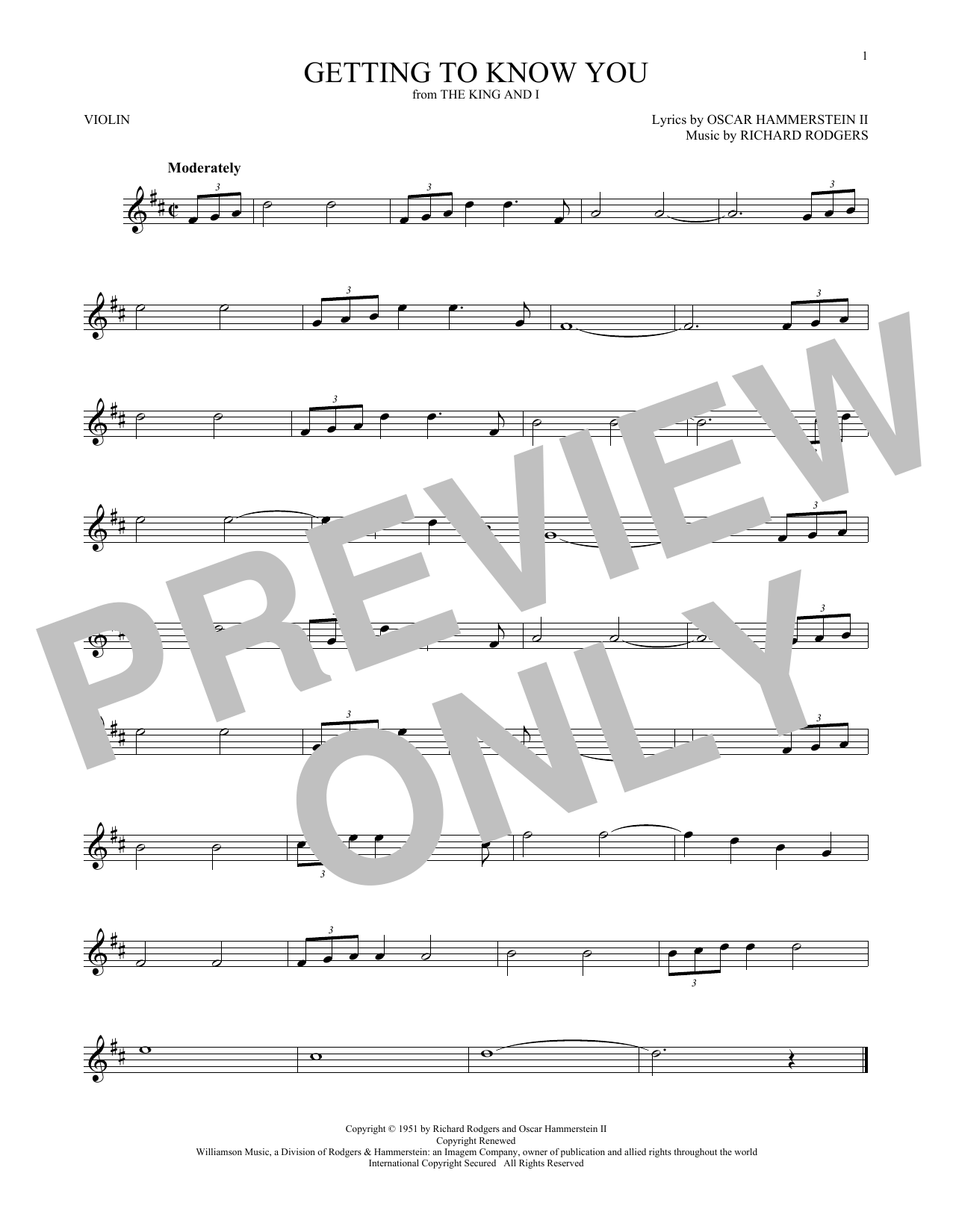 Download Rodgers & Hammerstein Getting To Know You Sheet Music