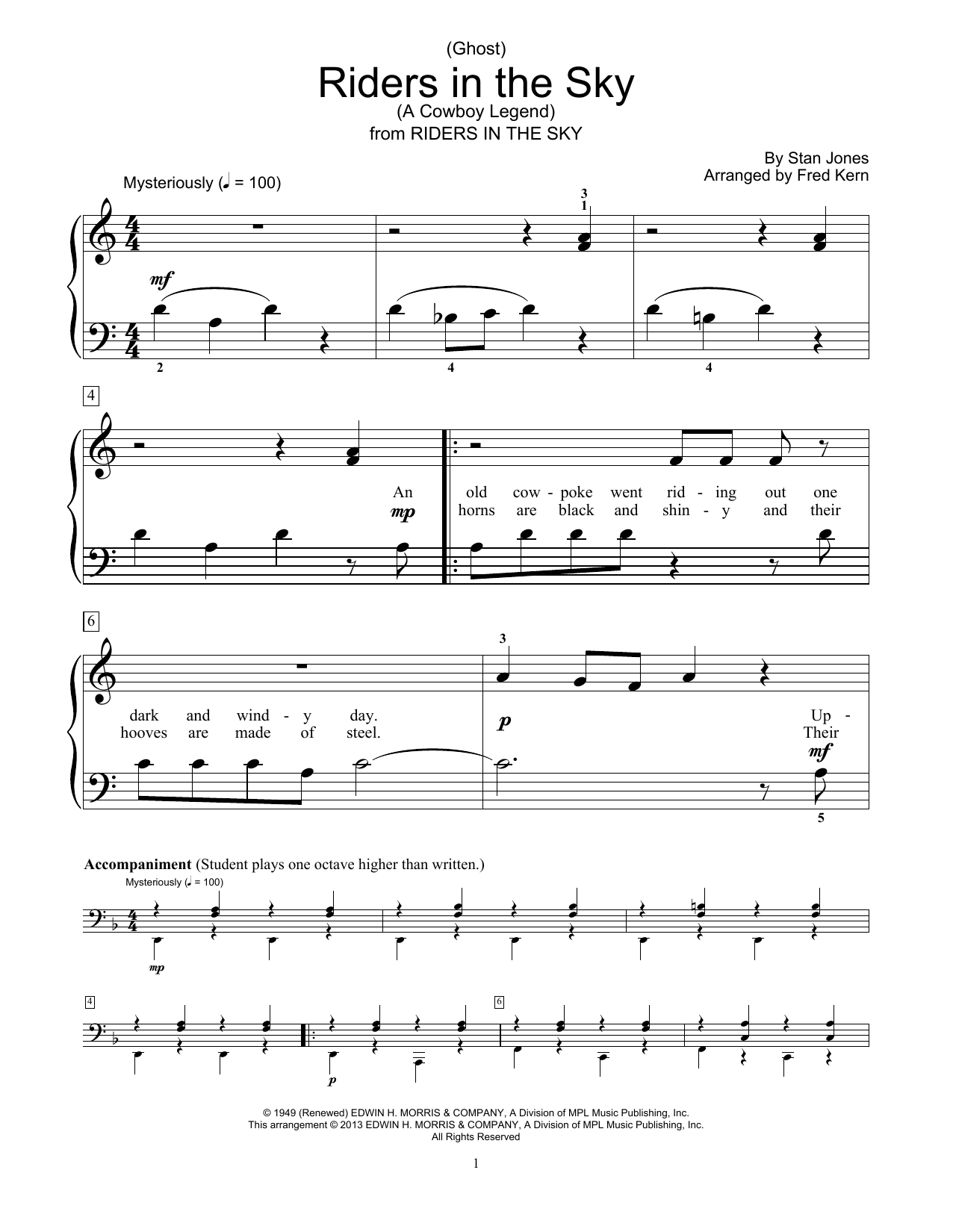 Download Fred Kern (Ghost) Riders In The Sky (A Cowboy Leg Sheet Music