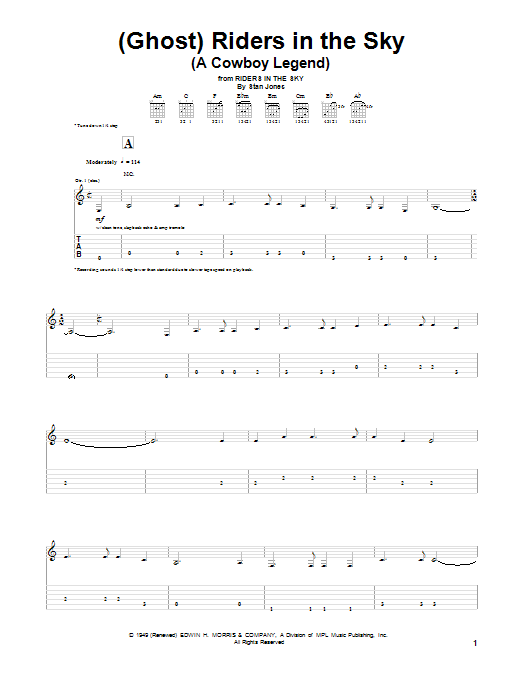 Download Dick Dale (Ghost) Riders In The Sky (A Cowboy Leg Sheet Music