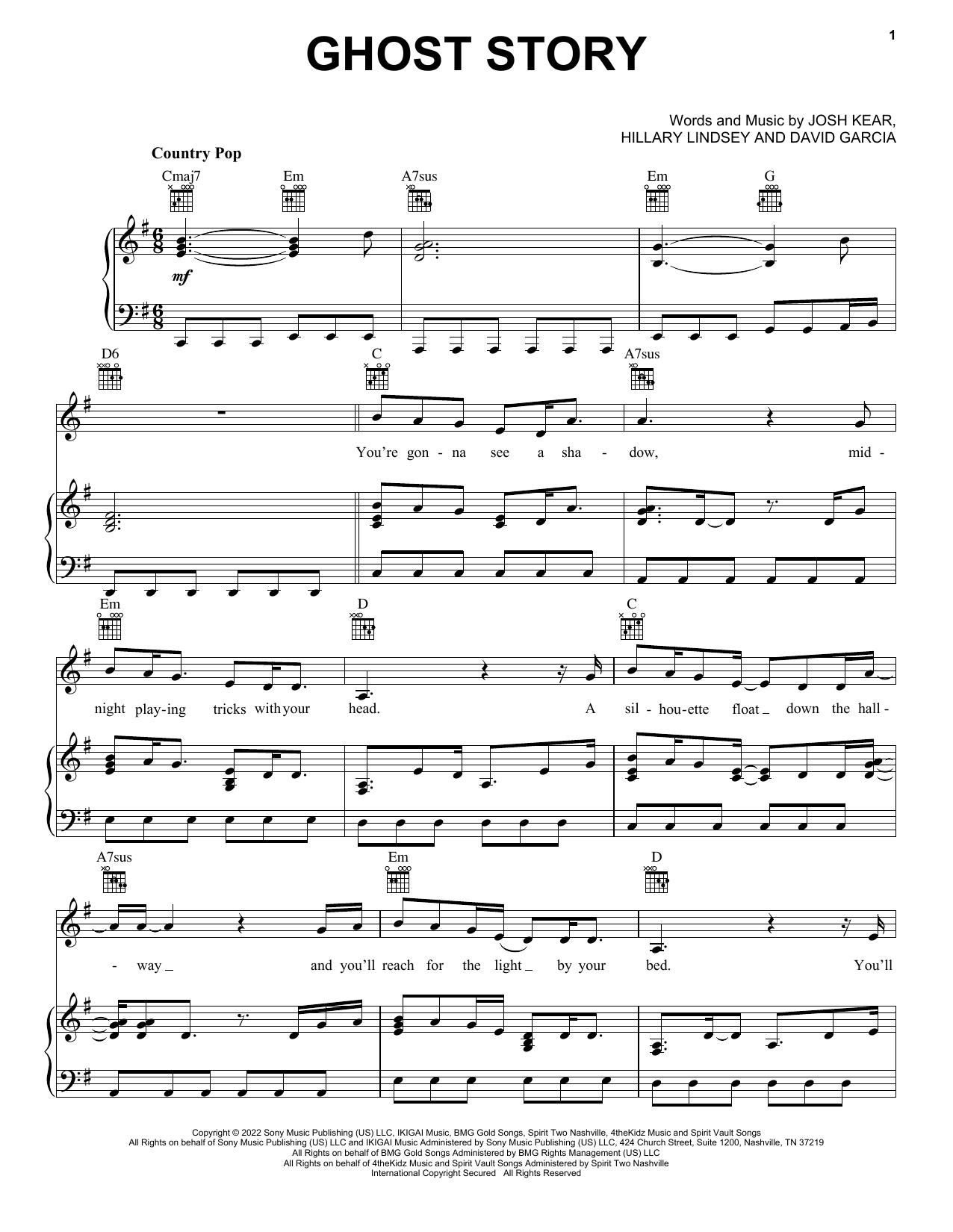 Download Carrie Underwood Ghost Story Sheet Music