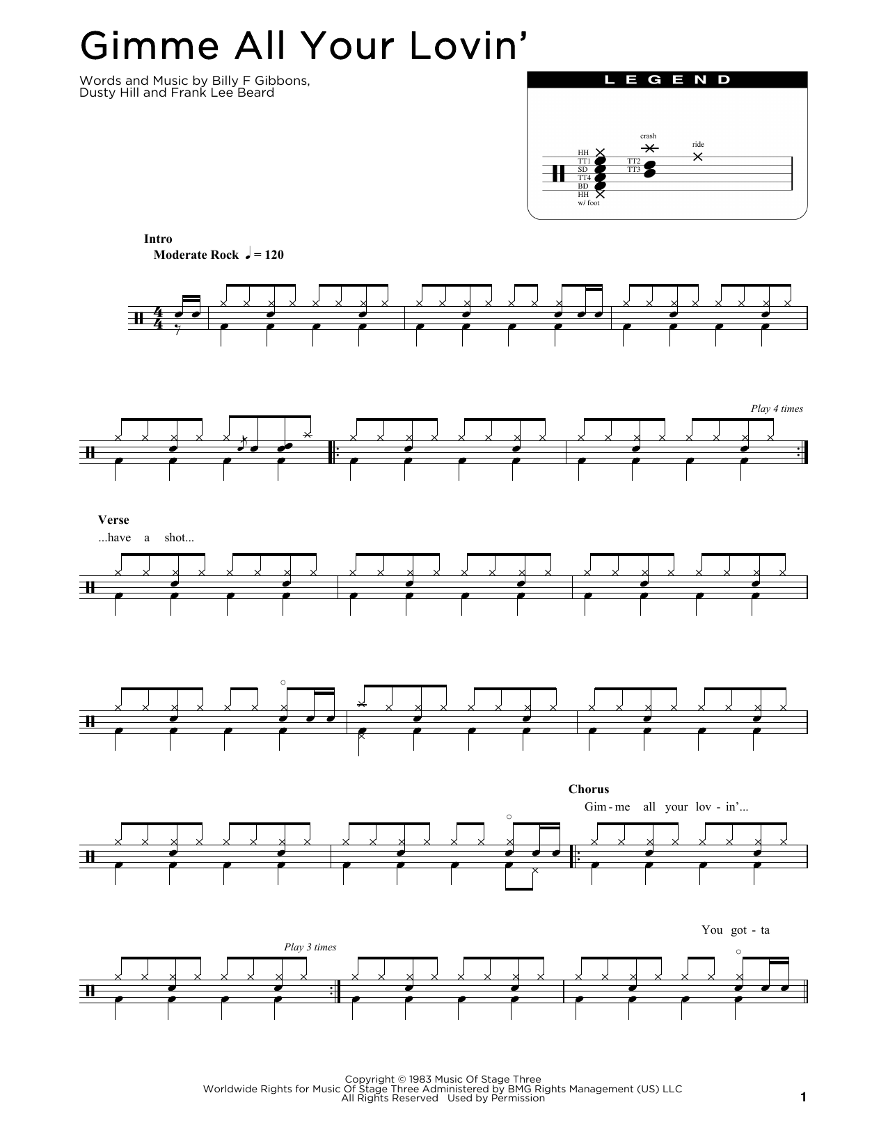 Download ZZ Top Gimme All Your Lovin' Sheet Music