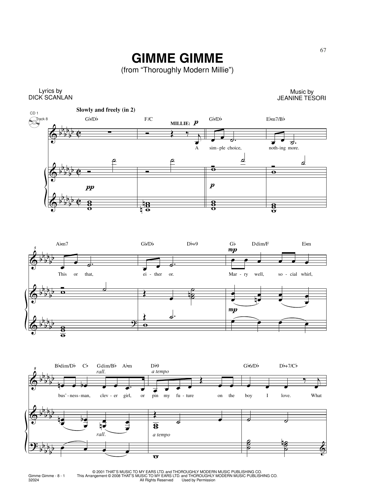 Download Dick Scanlan Gimme Gimme (from Thoroughly Modern Mil Sheet Music