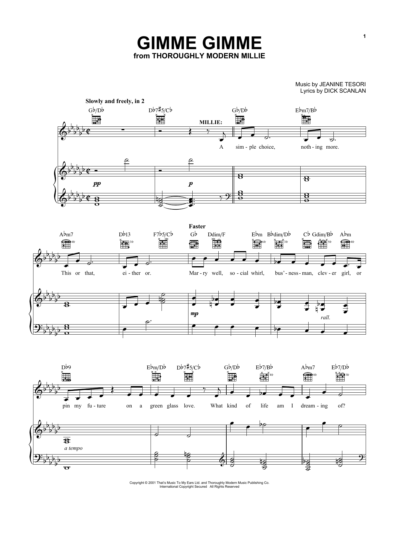 Download Sutton Foster Gimme Gimme (from Thoroughly Modern Mil Sheet Music