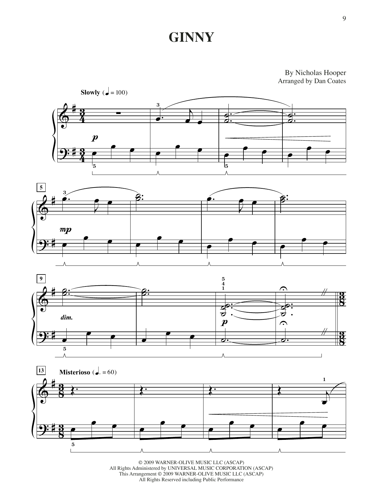 Download Nicholas Hooper Ginny (from Harry Potter) (arr. Dan Coa Sheet Music