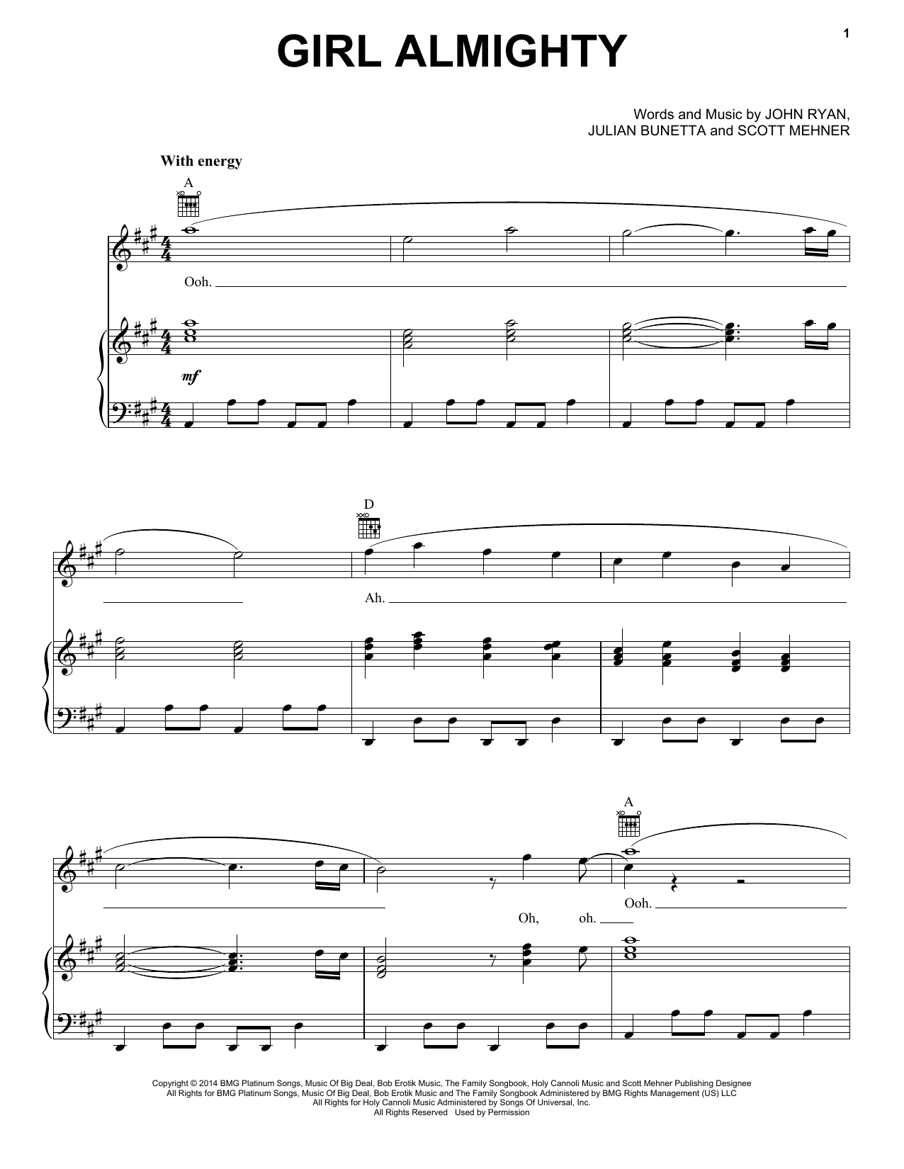 Download One Direction Girl Almighty Sheet Music