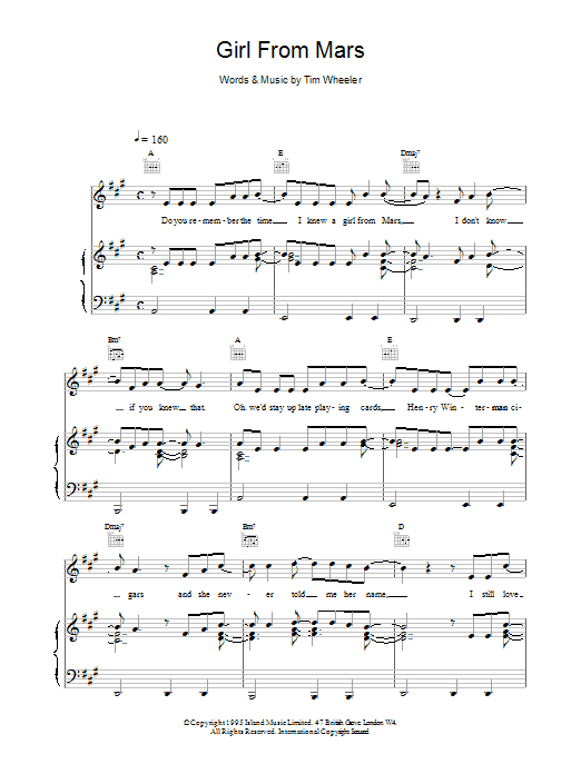 Ash Girl From Mars sheet music notes printable PDF score