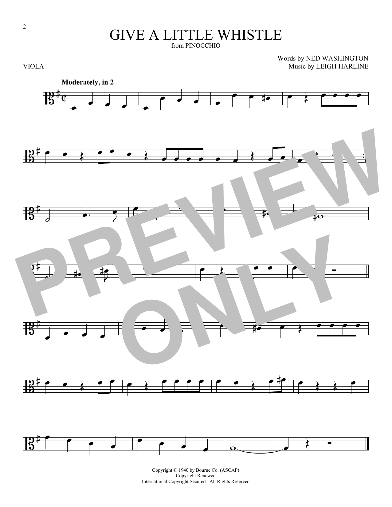 Download Ned Washington Give A Little Whistle Sheet Music