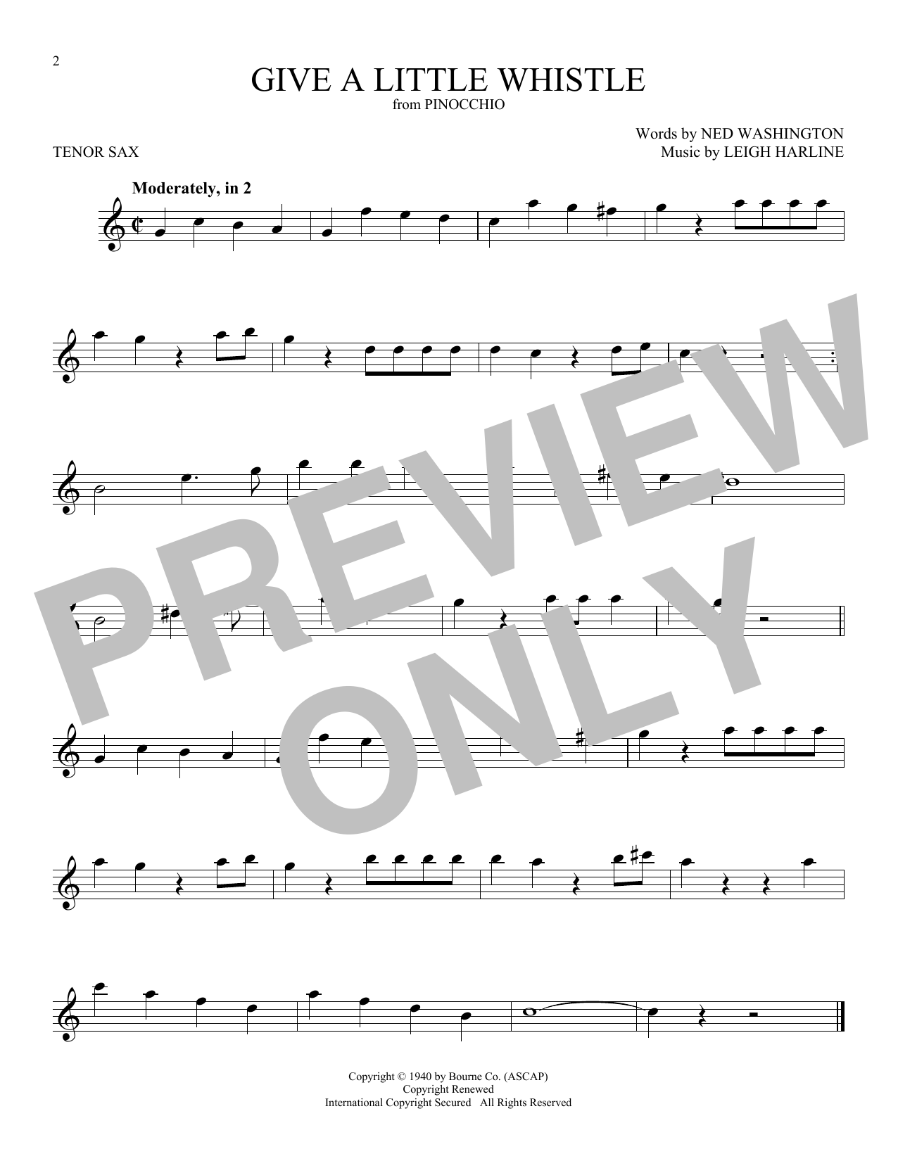 Download Ned Washington Give A Little Whistle Sheet Music