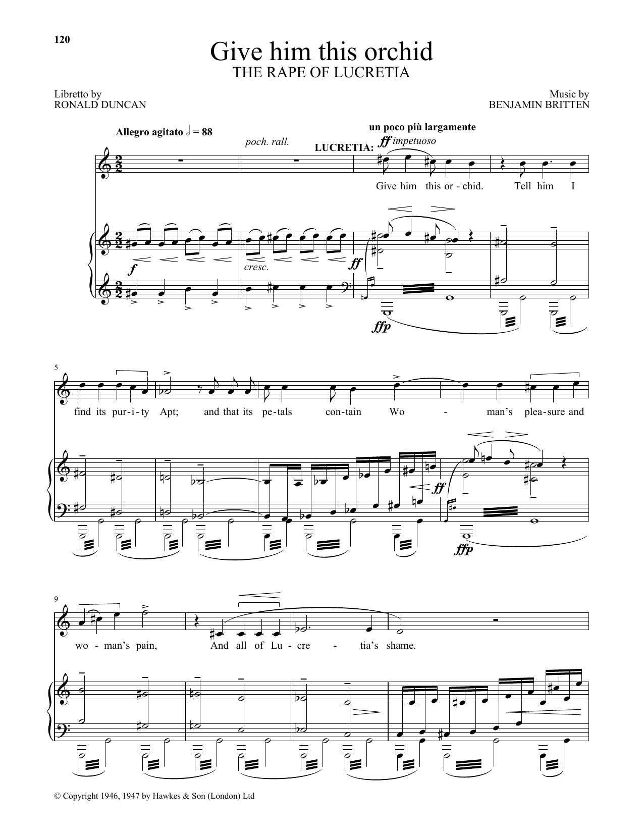 Download Benjamin Britten Give him this orchid (from The Rape Of Sheet Music