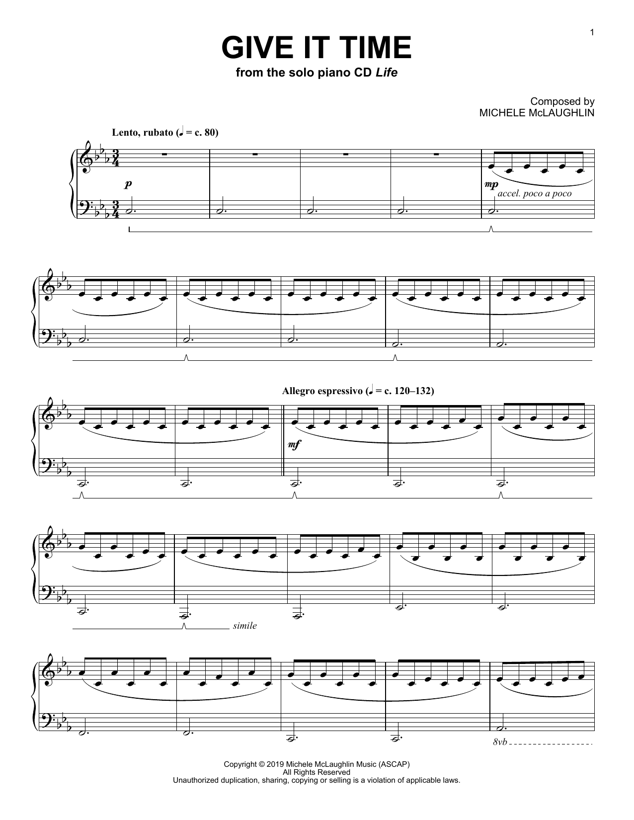 Download Michele McLaughlin Give It Time Sheet Music