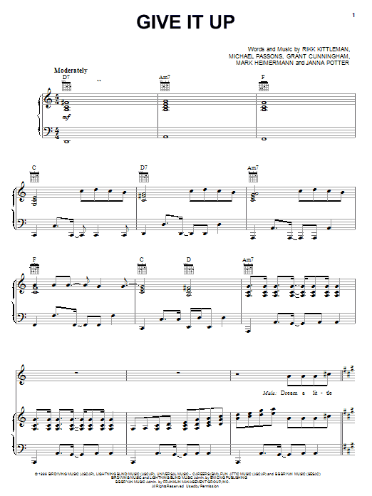 Download Avalon Give It Up Sheet Music