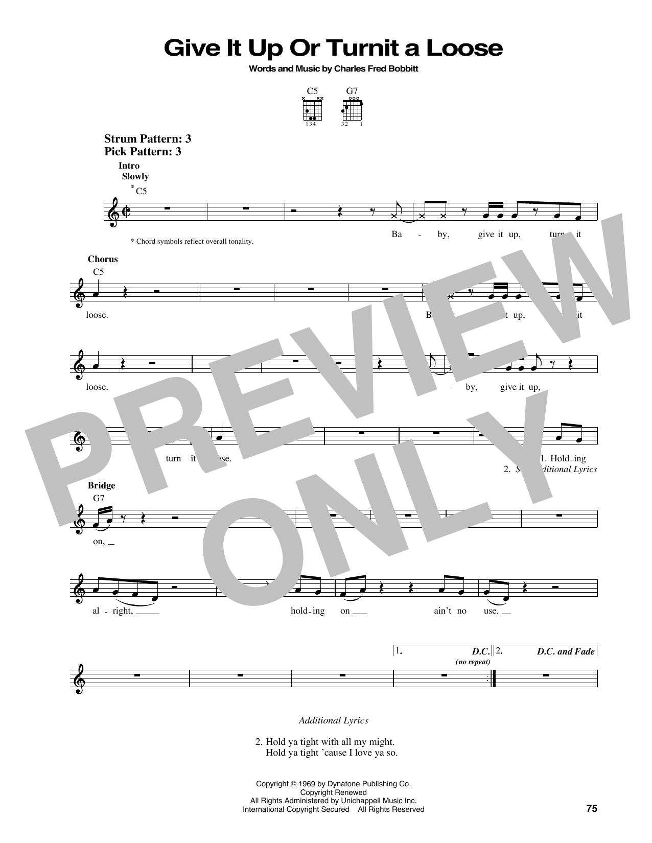 Download James Brown Give It Up Or Turnit A Loose Sheet Music