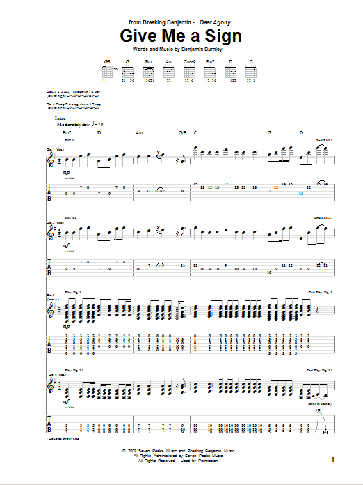 Download Breaking Benjamin Give Me A Sign Sheet Music