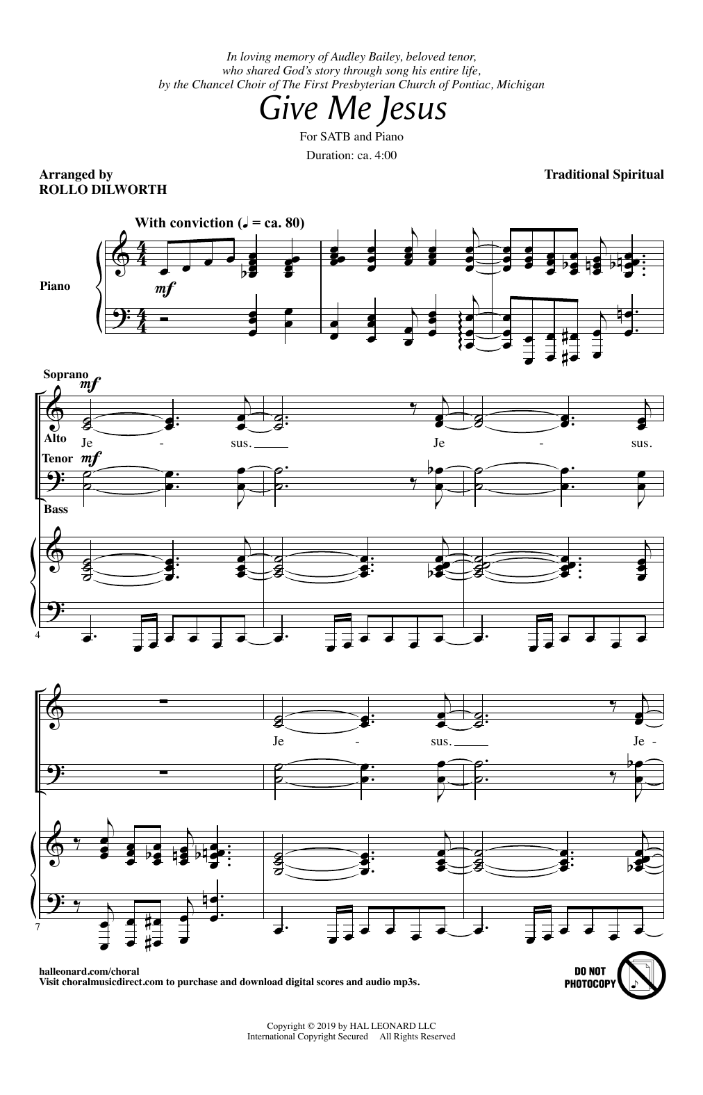 Download Traditional Spiritual Give Me Jesus (arr. Rollo Dilworth) Sheet Music