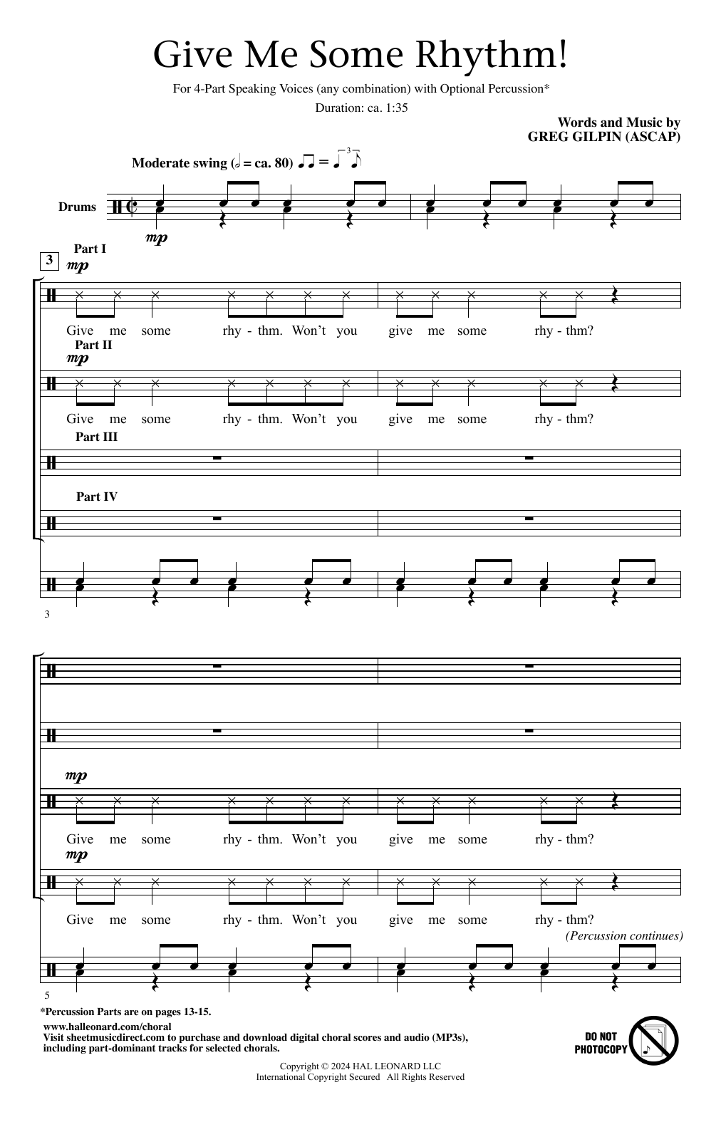 Greg Gilpin Give Me Some Rhythm! sheet music notes printable PDF score