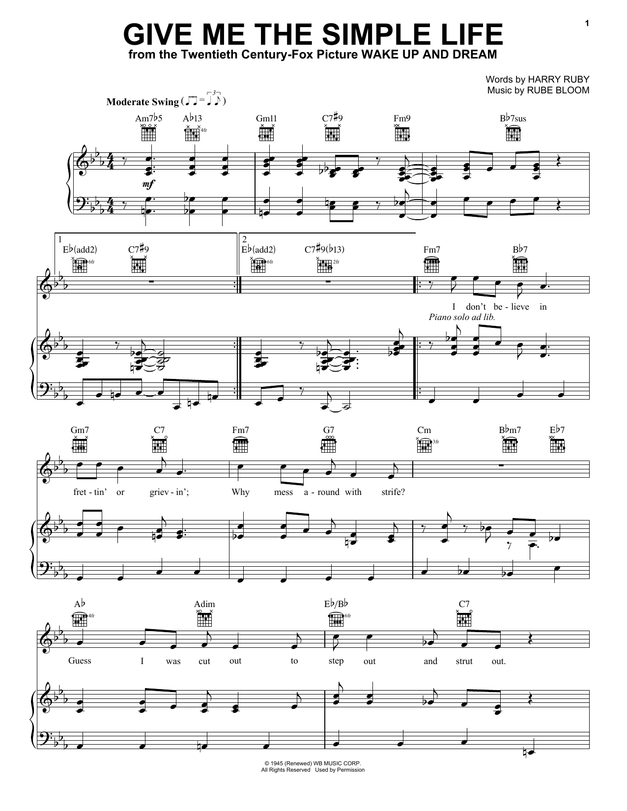 Download Jamie Cullum Give Me The Simple Life Sheet Music