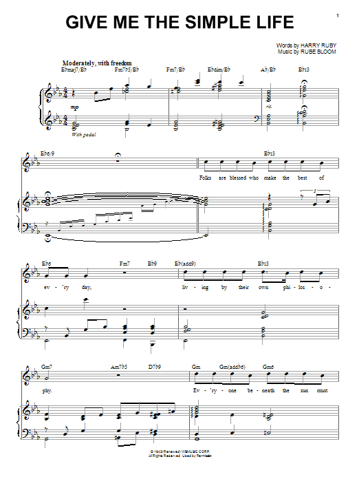 Download Steve Tyrell Give Me The Simple Life Sheet Music