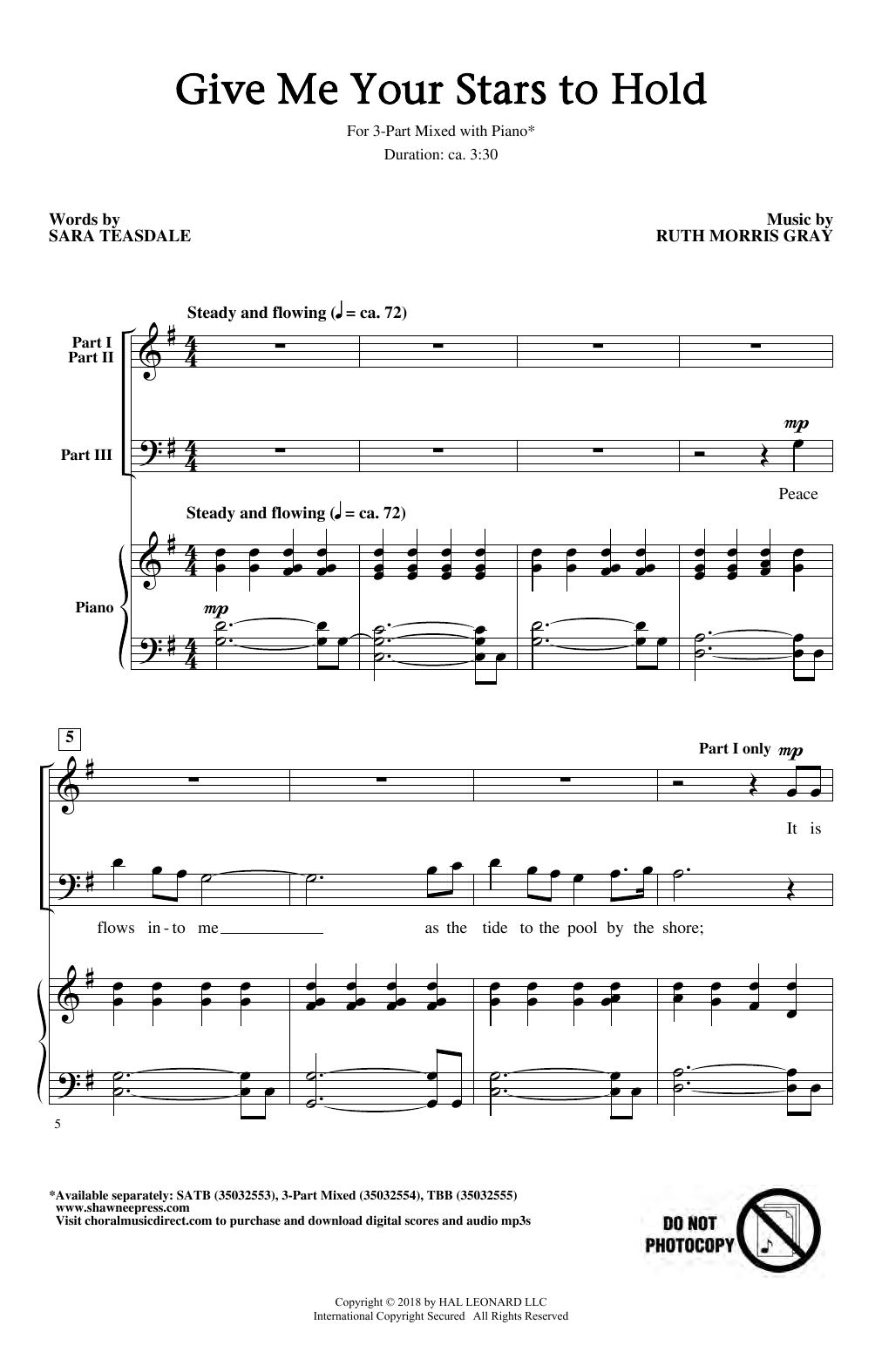 Download Ruth Morris Gray Give Me Your Stars To Hold Sheet Music