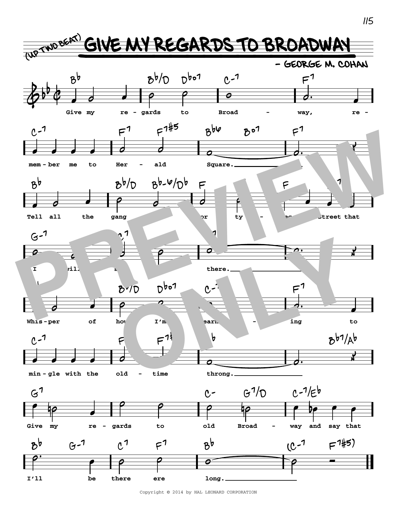 Download George M. Cohan Give My Regards To Broadway (High Voice Sheet Music