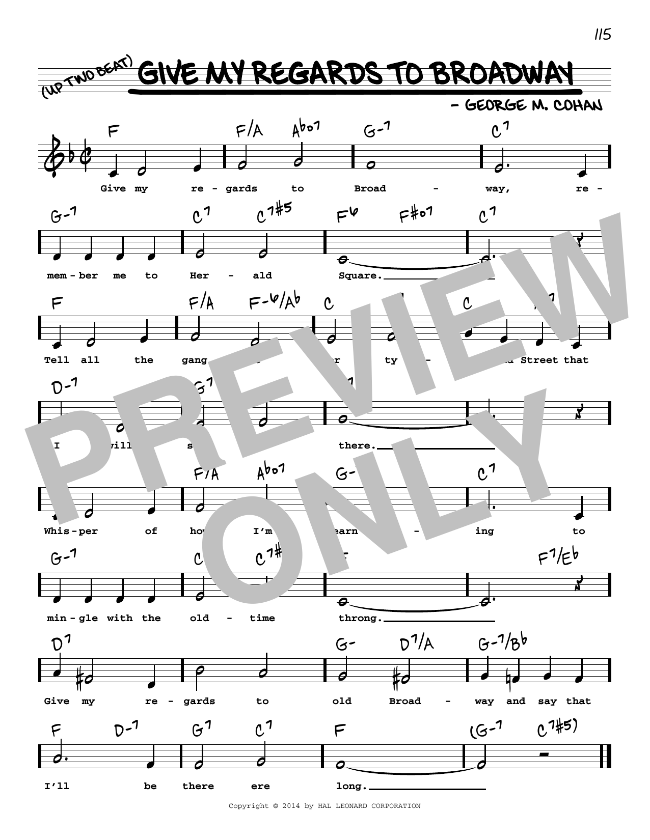 Download George M. Cohan Give My Regards To Broadway (Low Voice) Sheet Music