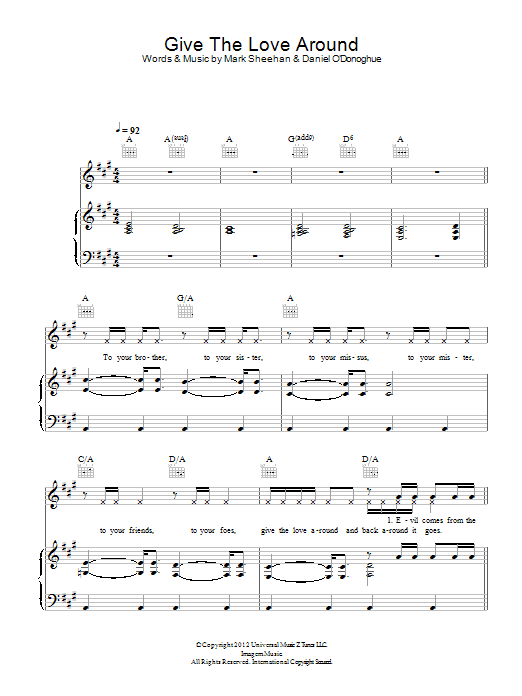Download The Script Give The Love Around Sheet Music