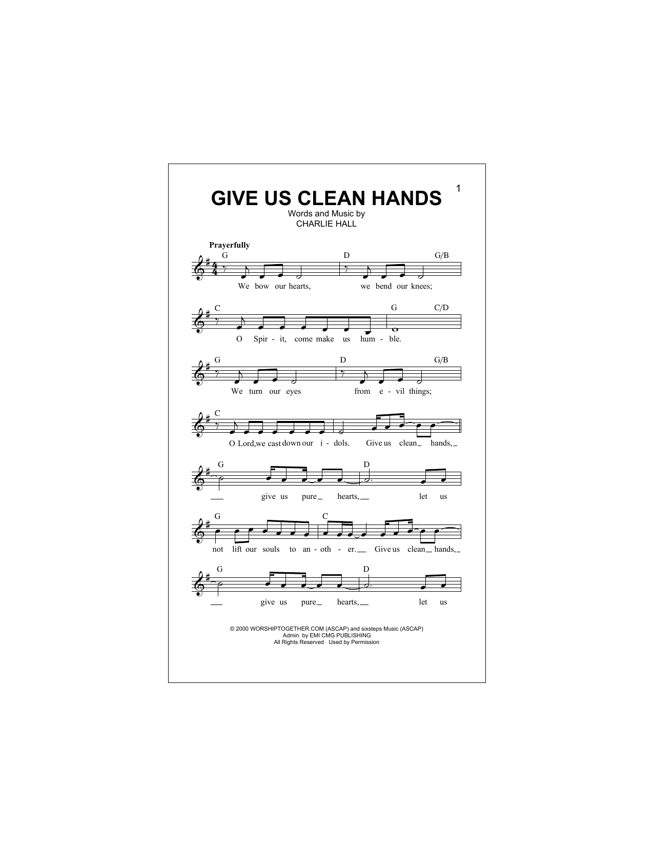 Download Passion Give Us Clean Hands Sheet Music