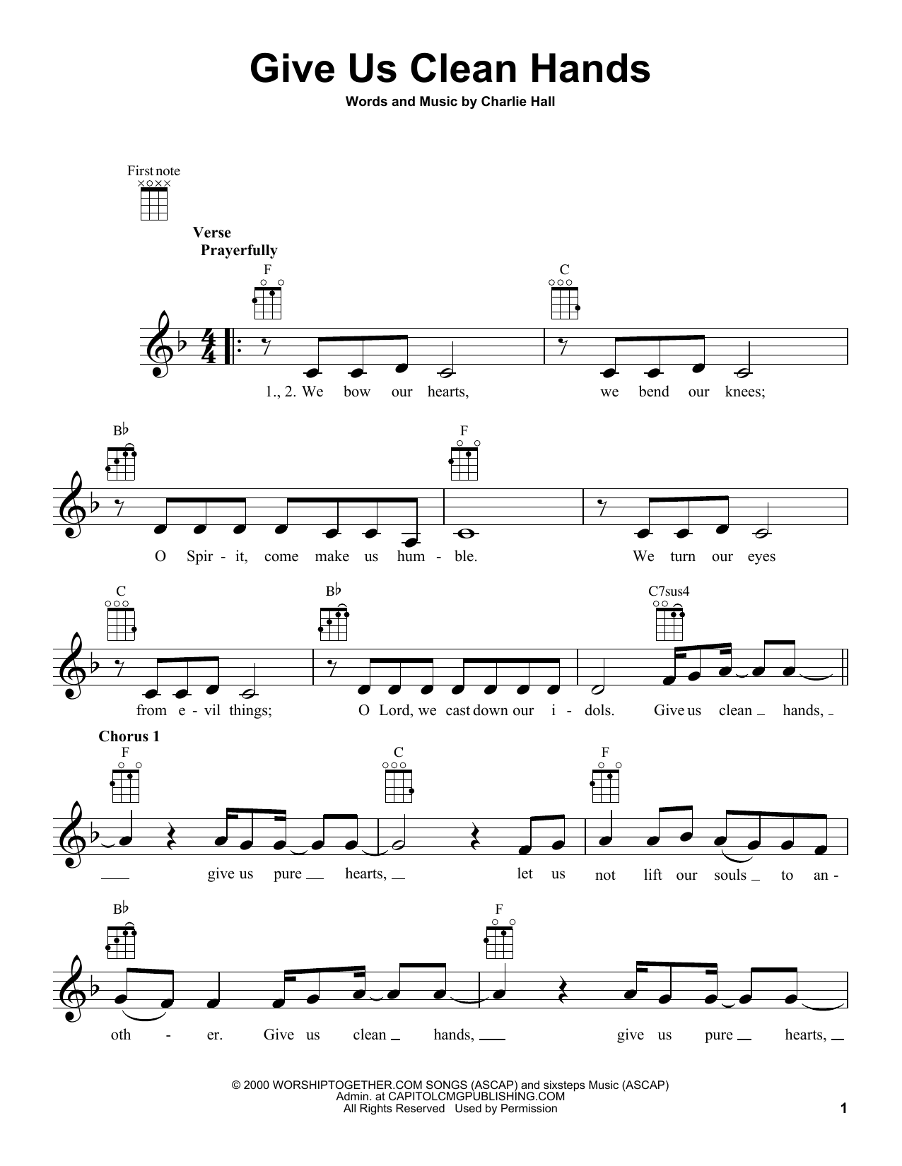 Download Chris Tomlin Give Us Clean Hands Sheet Music