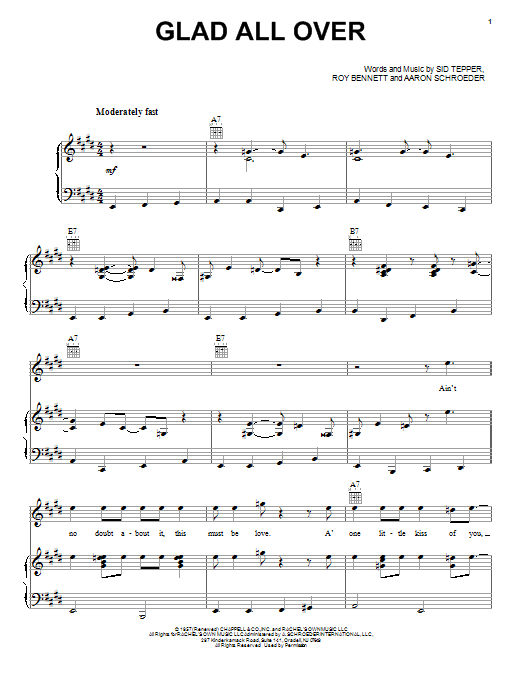 Download The Beatles Glad All Over Sheet Music