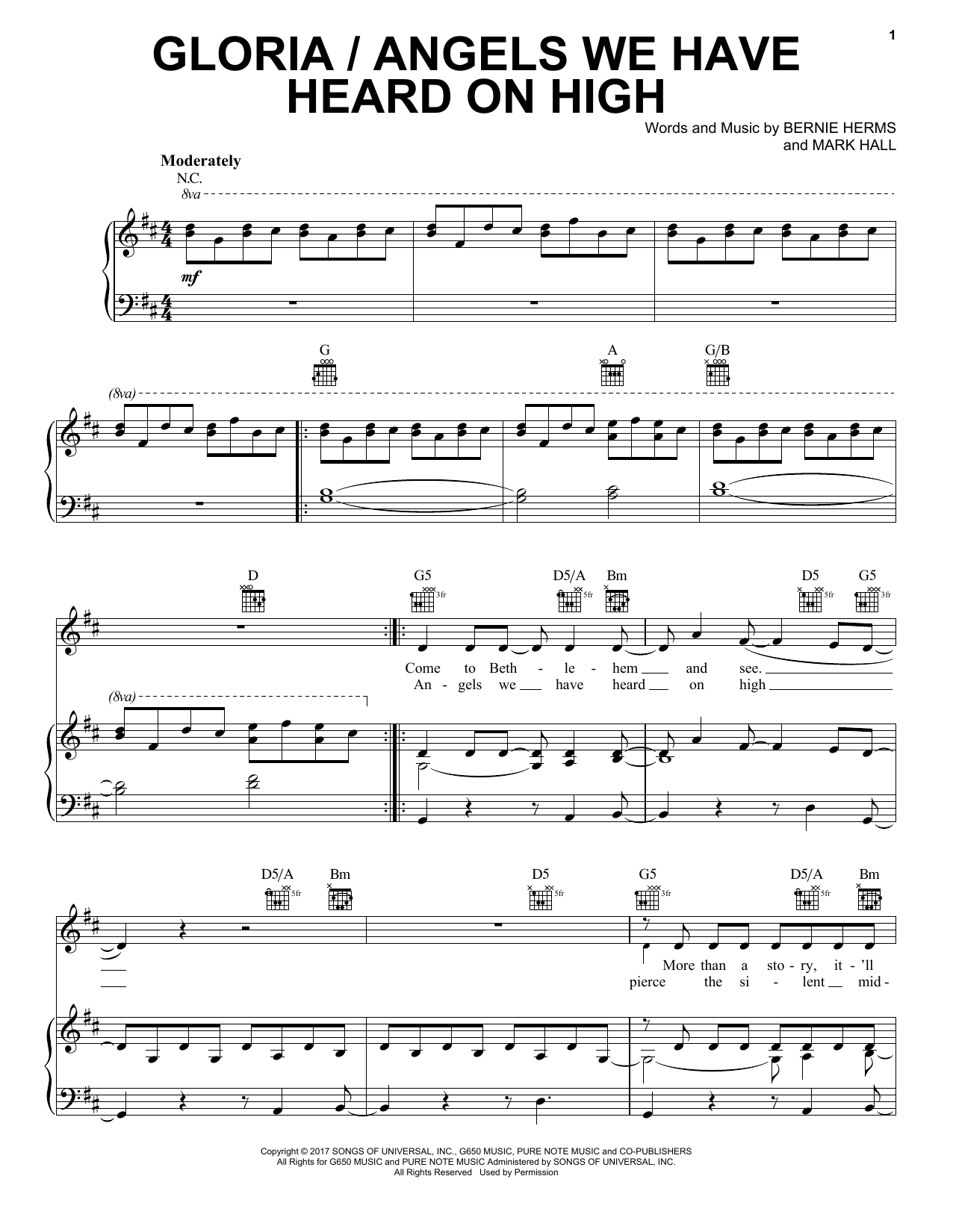 Download Casting Crowns Gloria / Angels We Have Heard On High Sheet Music