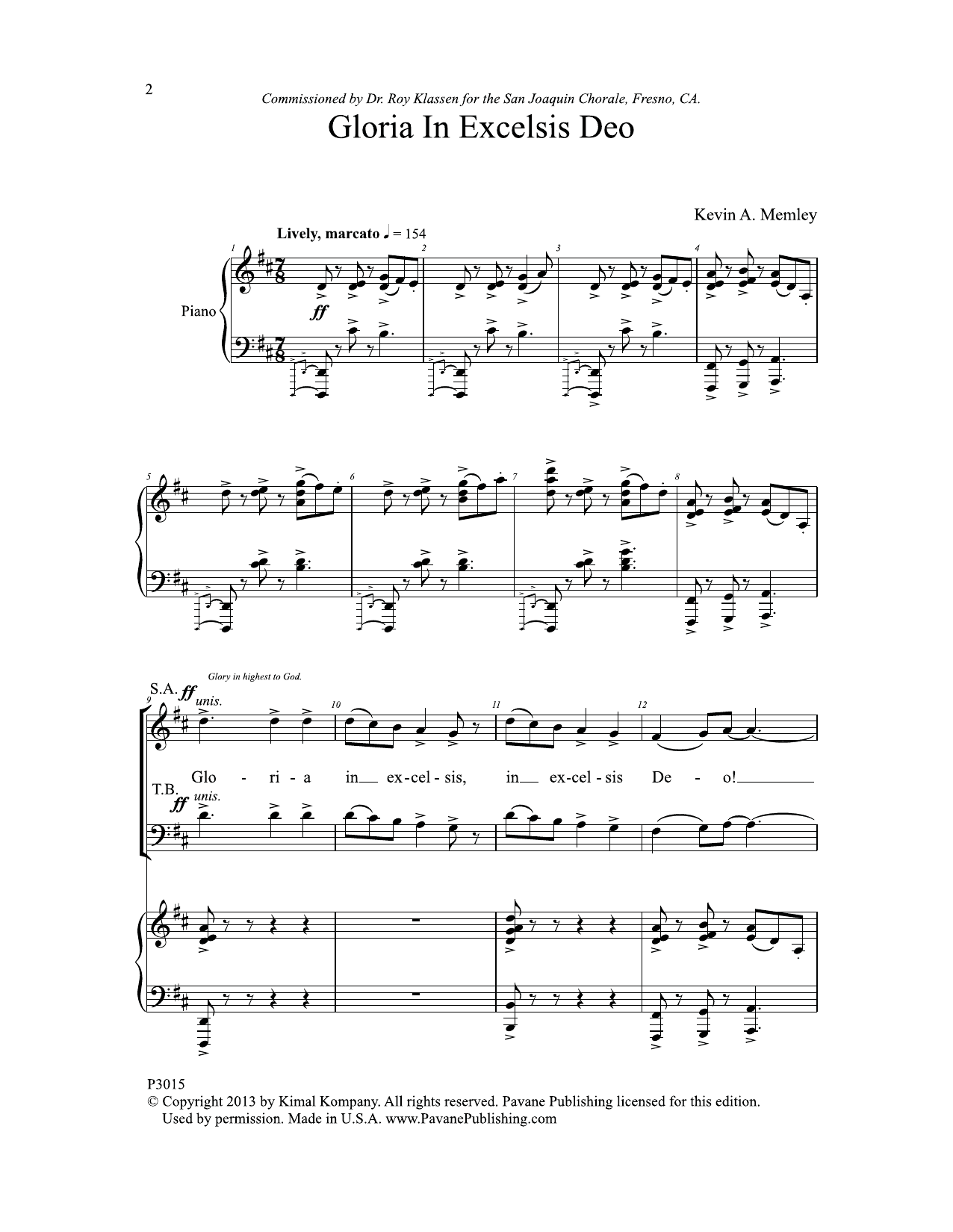 Download Kevin A. Memley Gloria in Excelsis Deo Sheet Music